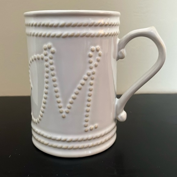 Food Network Fontinella White Collection mug with M initial - Picture 1 of 4
